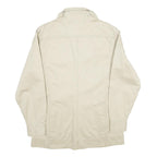 COLONIAL Mens Cream Cotton Button Jacket M Plain Casual Lightweight