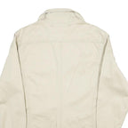 COLONIAL Mens Cream Cotton Button Jacket M Plain Casual Lightweight