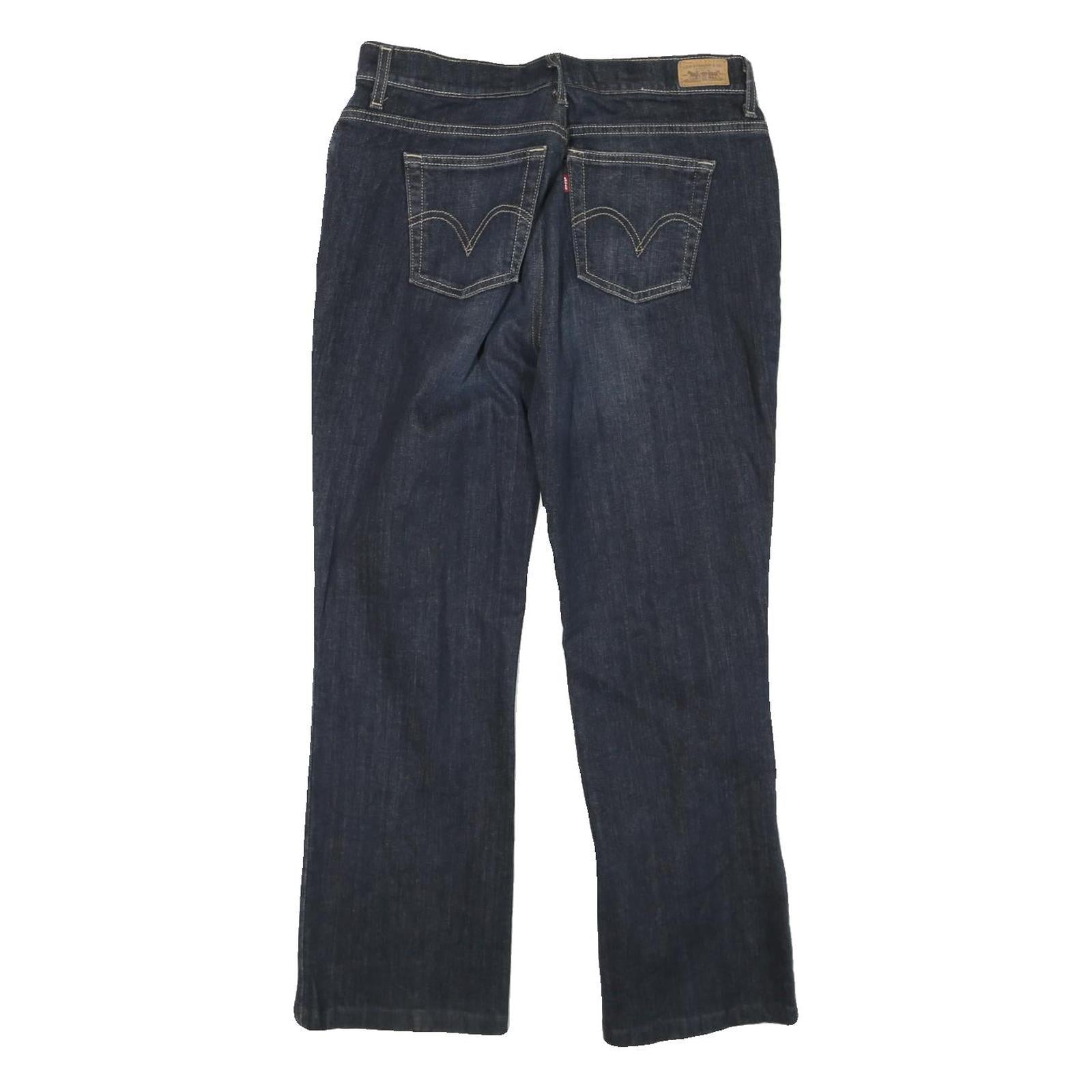 LEVI'S Womens Blue Regular Straight Denim Dark W30 L28 Zip Cotton Blend Jeans