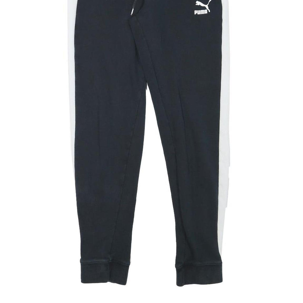 PUMA Mens Joggers Black & White Slim Tapered S W26 L28 Cotton Blend Sportswear