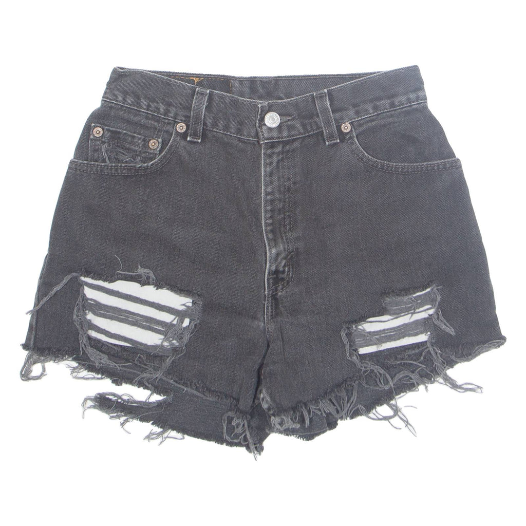 LEVI'S 550 Cut Off Womens Denim Shorts Black Relaxed XS W26