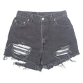LEVI'S 550 Cut Off Womens Denim Shorts Black Relaxed XS W26
