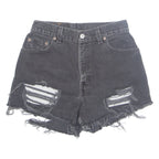 LEVI'S 550 Cut Off Womens Denim Shorts Black Relaxed XS W26