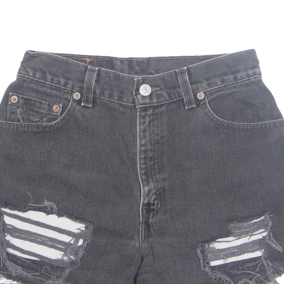 LEVI'S 550 Cut Off Womens Denim Shorts Black Relaxed XS W26