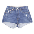 LEVI'S Womens Denim Blue Casual Shorts XS W24 Distressed Cut-Off