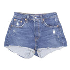 LEVI'S Womens Denim Blue Casual Shorts XS W24 Distressed Cut-Off
