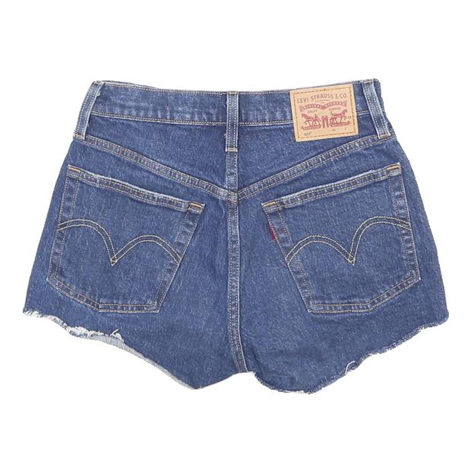 LEVI'S Womens Denim Blue Casual Shorts XS W24 Distressed Cut-Off