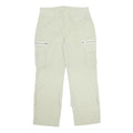 Womens Relaxed Fit Beige Cargo Trousers W34 L30 Woven Zip Pockets Casual