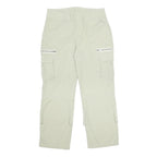 Womens Relaxed Fit Beige Cargo Trousers W34 L30 Woven Zip Pockets Casual