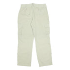 Womens Relaxed Fit Beige Cargo Trousers W34 L30 Woven Zip Pockets Casual