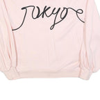 H&M Womens Pink Cotton Blend Crew Neck S Sweatshirt Tokyo Print Casual
