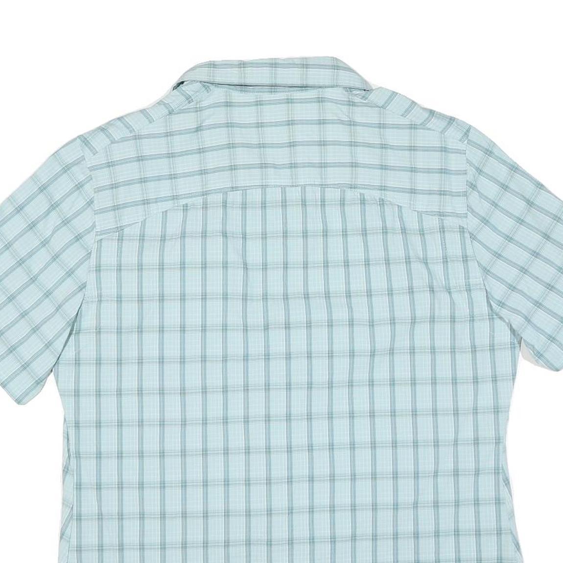 JACK WOLFSKIN Womens Blue & Grey Check Shirt L Lightweight Outdoor Button Shirt