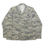 EXCELL MANUFACTURING Mens Blue Plain Cotton Blend Military Style L Jacket Button