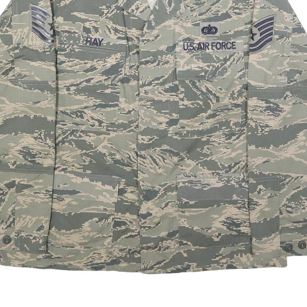 EXCELL MANUFACTURING Mens Blue Plain Cotton Blend Military Style L Jacket Button