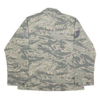 EXCELL MANUFACTURING Mens Blue Plain Cotton Blend Military Style L Jacket Button