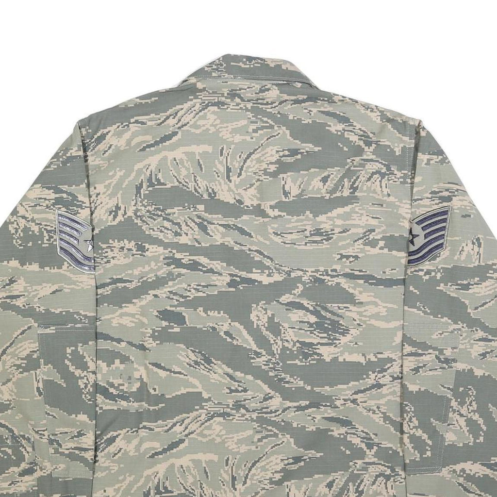 EXCELL MANUFACTURING Mens Blue Plain Cotton Blend Military Style L Jacket Button