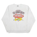 ONEITA Mens Grey State Championships Softball Crew Neck L Cotton Blend