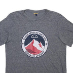 ELLESSE Mens Grey Graphic T-Shirt L Short Sleeve Crew Neck Cotton Blend Ski