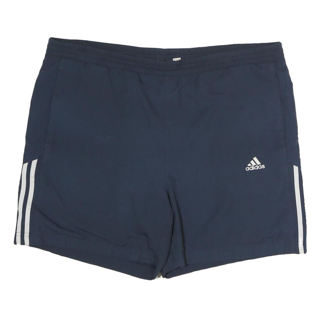 ADIDAS Mens Blue & White Casual Polyester Sports Shorts XL W44 Drawstring