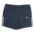 ADIDAS Mens Blue & White Casual Polyester Sports Shorts XL W44 Drawstring