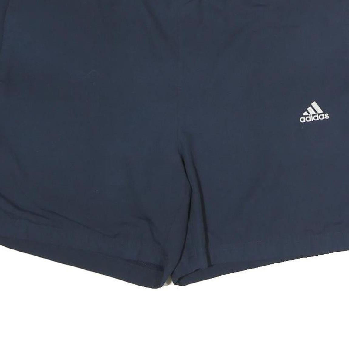 ADIDAS Mens Blue & White Casual Polyester Sports Shorts XL W44 Drawstring