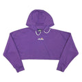 ELLESSE Womens Purple Cropped Hoodie UK 8 Cotton Blend Casual Drawstring