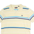 CHAPS Mens Yellow & Blue Striped Short Sleeve Polo Shirt XL Classic Cotton