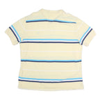 CHAPS Mens Yellow & Blue Striped Short Sleeve Polo Shirt XL Classic Cotton