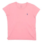POLO RALPH LAUREN Womens Pink Crew Neck Short Sleeve T-Shirt S Signature Logo