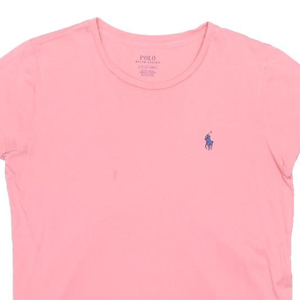 POLO RALPH LAUREN Womens Pink Crew Neck Short Sleeve T-Shirt S Signature Logo