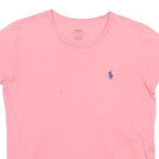 POLO RALPH LAUREN Womens Pink Crew Neck Short Sleeve T-Shirt S Signature Logo