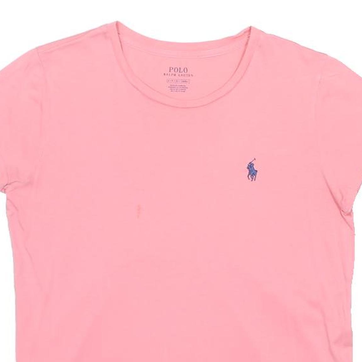 POLO RALPH LAUREN Womens Pink Crew Neck Short Sleeve T-Shirt S Signature Logo