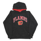 REEBOK Mens Black Flames Hoodie L Casual Cotton Blend Sports Style