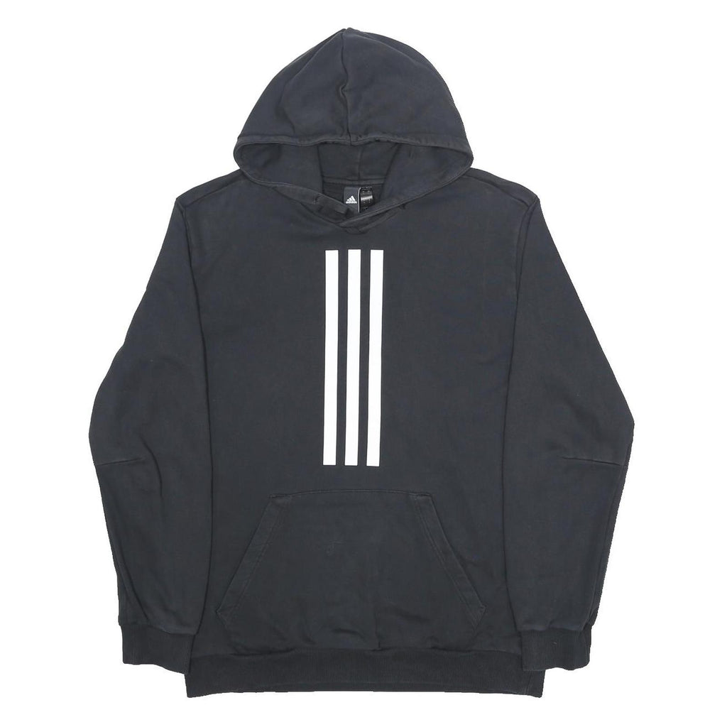ADIDAS Womens Black Hoodie L Cotton Blend Pullover Sportswear Casual