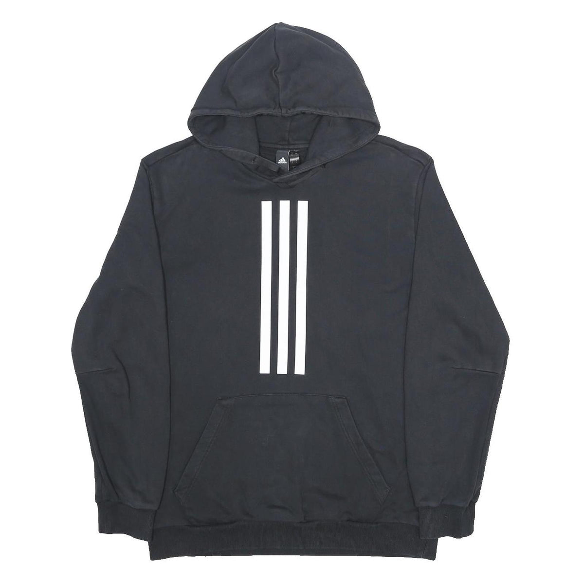 ADIDAS Womens Black Hoodie L Cotton Blend Pullover Sportswear Casual