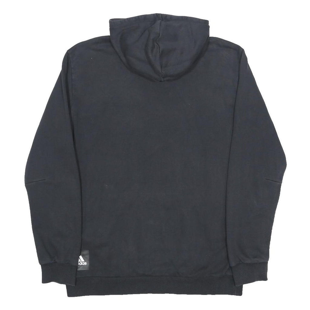 ADIDAS Womens Black Hoodie L Cotton Blend Pullover Sportswear Casual
