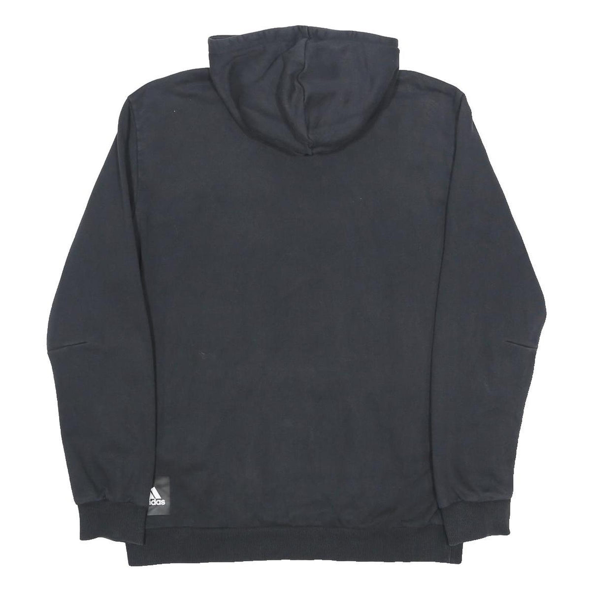 ADIDAS Womens Black Hoodie L Cotton Blend Pullover Sportswear Casual