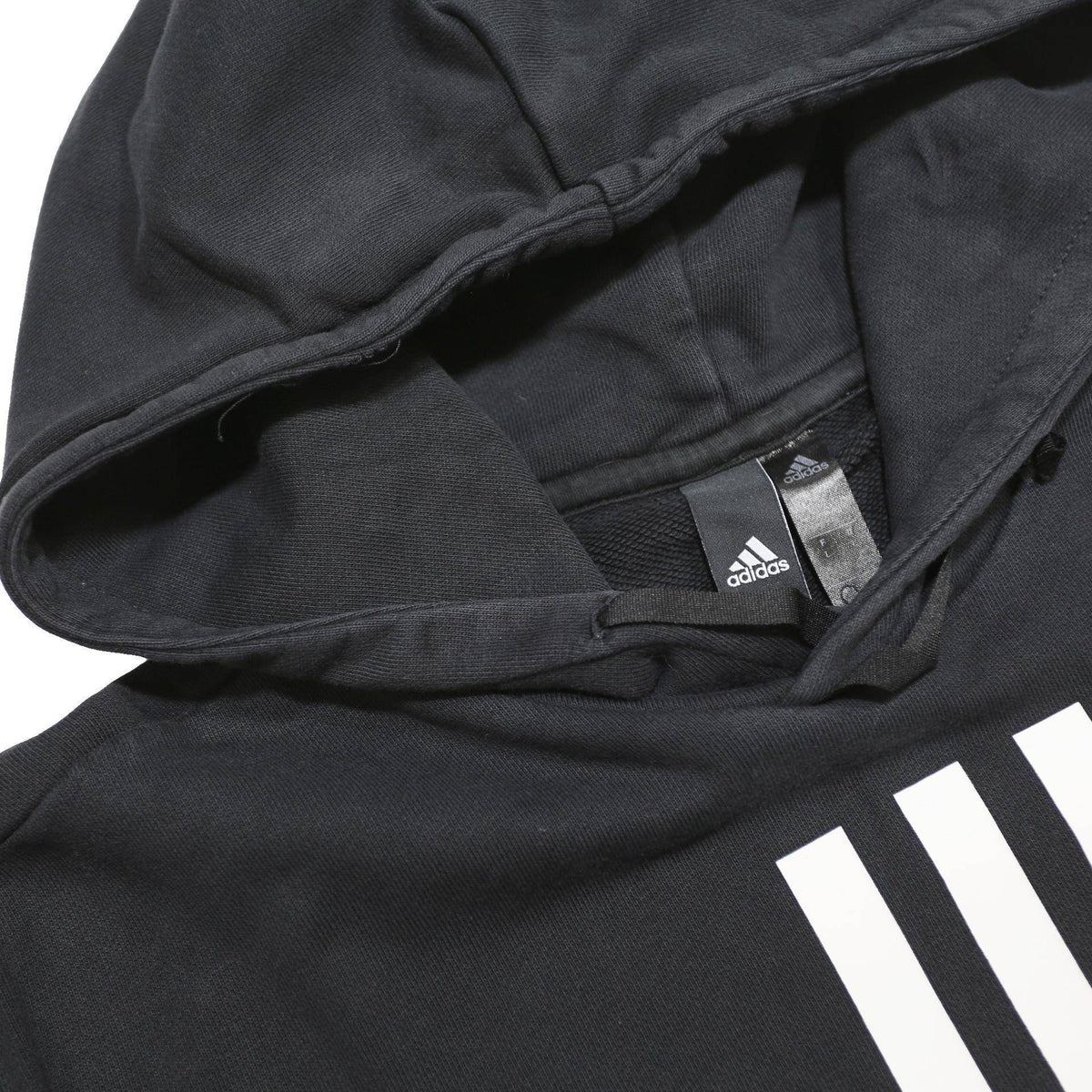 ADIDAS Womens Black Hoodie L Cotton Blend Pullover Sportswear Casual