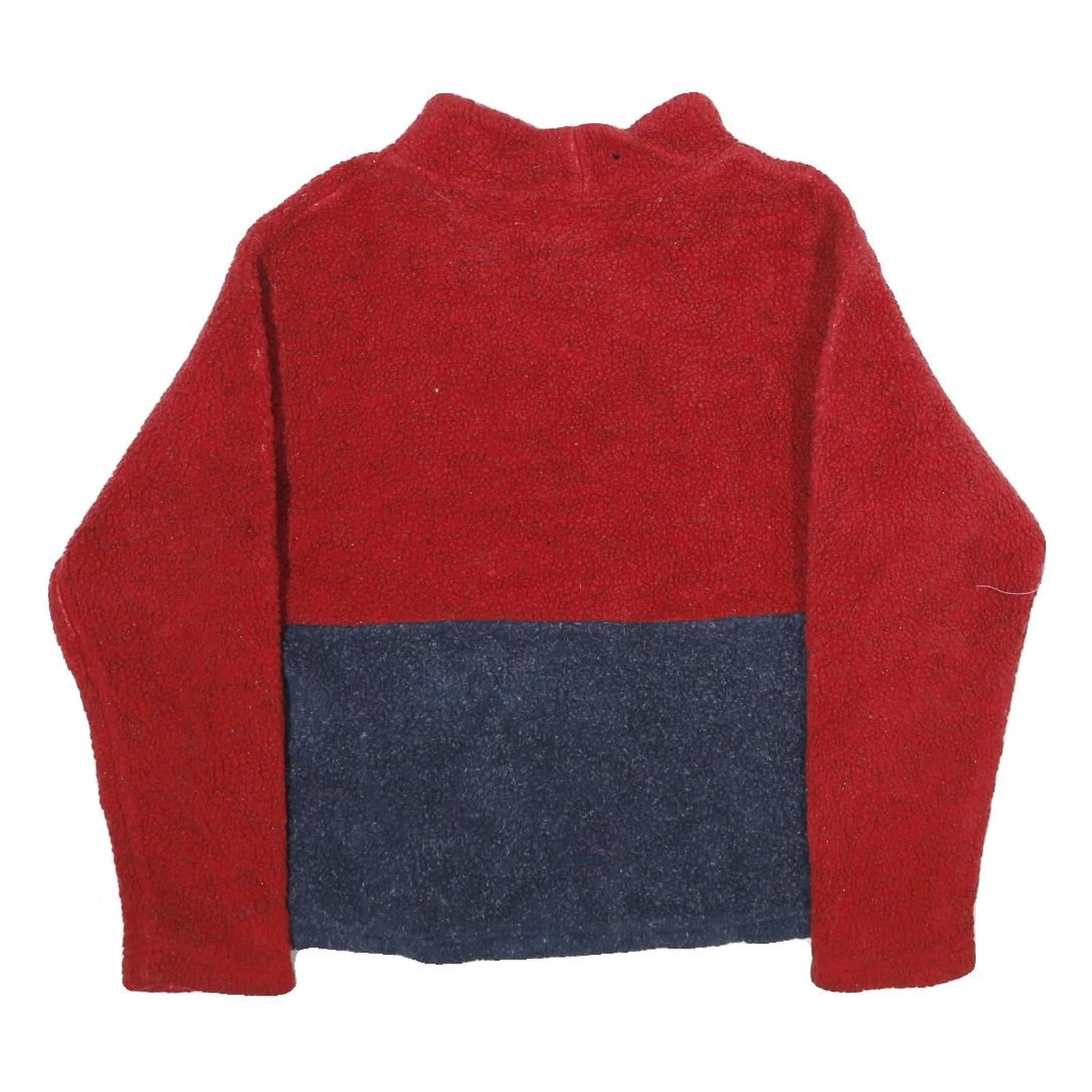 REAL COMFORT Mens Red & Navy Pullover Jumper Crew Neck Polyester M Flag Logo