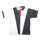 REEBOK Mens Black & White Short Sleeve Plain S Polyester Polo Shirt Zip Collar