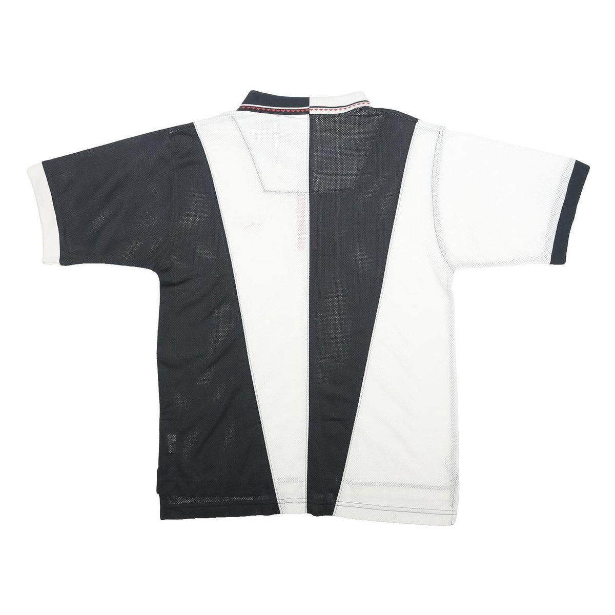 REEBOK Mens Black & White Short Sleeve Plain S Polyester Polo Shirt Zip Collar