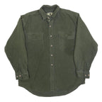 FIELD & STREAM Mens Green Cotton Blend Shirt L Button Front Casual Outdoor