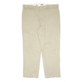DICKIES Mens Regular Beige Polyester Blend Zip Trousers W40 L30 Workwear