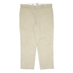DICKIES Mens Regular Beige Polyester Blend Zip Trousers W40 L30 Workwear