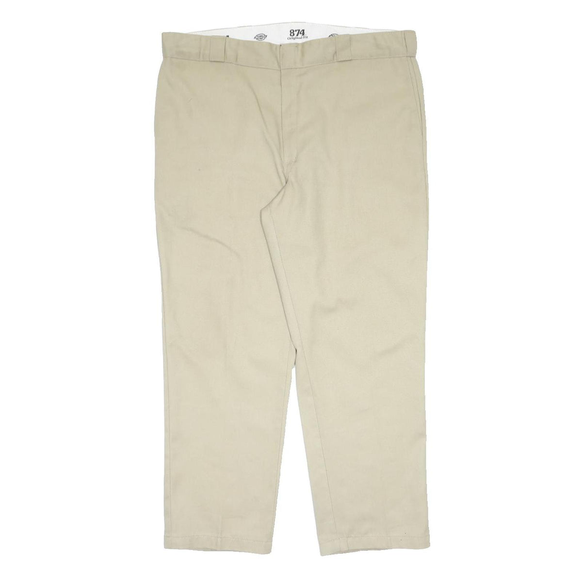 DICKIES Mens Regular Beige Polyester Blend Zip Trousers W40 L30 Workwear
