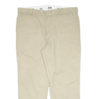 DICKIES Mens Regular Beige Polyester Blend Zip Trousers W40 L30 Workwear