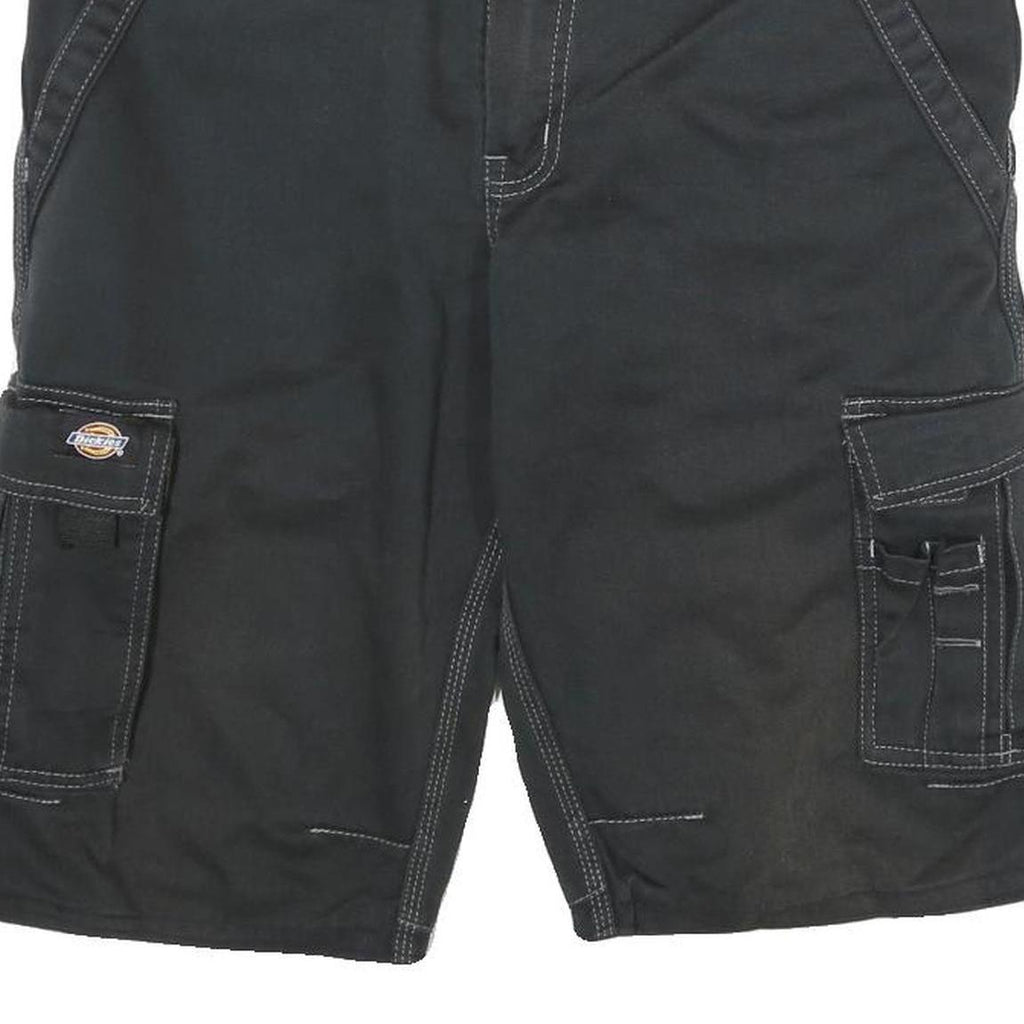 DICKIES Mens Black Cargo Workwear Shorts XL W33 Practical Multi Pocket