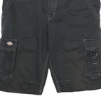 DICKIES Mens Black Cargo Workwear Shorts XL W33 Practical Multi Pocket