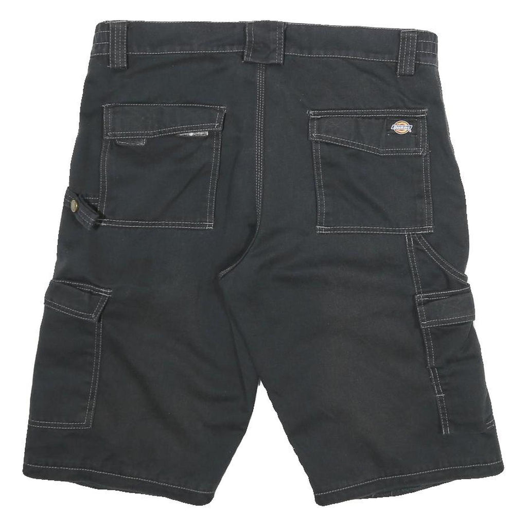 DICKIES Mens Black Cargo Workwear Shorts XL W33 Practical Multi Pocket