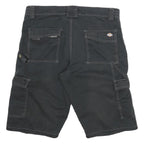 DICKIES Mens Black Cargo Workwear Shorts XL W33 Practical Multi Pocket